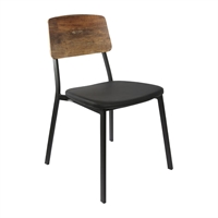 Furnlink Denver Black Vinyl/ Rustic Chair (2 Pack)
