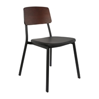 Furnlink Denver Black Vinyl/ Dark Natural Chair (2 Pack)