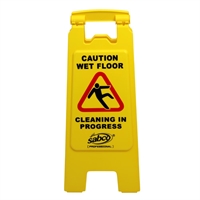 Sabco Professional Caution Wet Floor A-Frame Sign Yellow