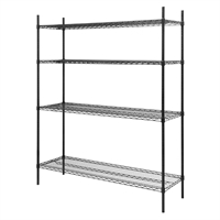 Nisbets Essentials Flat Pack 4 Shelf Unit Black Epoxy Coated