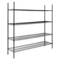 Nisbets Essentials Flat Pack 4 Shelf Unit Black Epoxy Coated