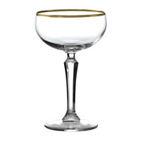Onis Speakeasy Gold Rim Cocktail/Champagne Glasses 235ml (6 Pack)