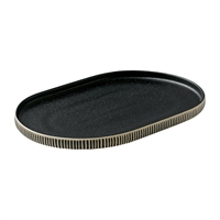 Playground Nara Black & White Oval Plates 300x200mm (6 Pack)
