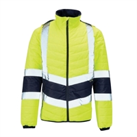 KeepSAFE Hi Vis Full Zip Puffer Jacket Two Tone Yellow/Navy