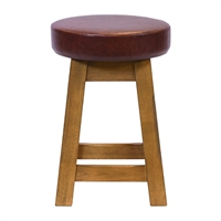 Everyday Wessex Weathered Oak Low Stool with Bison Espresso Seat (2 Pack)