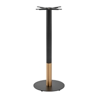 Boston Sleek Small Round Mid Height Table Base Black & Gold