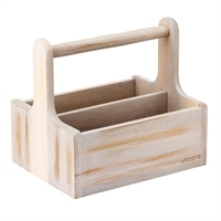 Utopia Medium Wooden Table Caddy White (2 Pack)