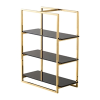 WNK Cake Stand 3-Tier Mirror Gold & Black Inserts