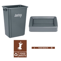 Jantex Food Waste Slim Bin Grey 60Ltr
