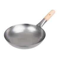Wok fond plat en acier doux Vogue 254mm