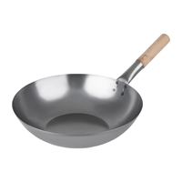 Vogue zacht stalen wok met platte bodem 35,5cm