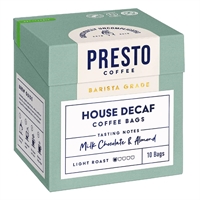 Presto Coffee House Decaf Coffee Bags Enveloped 8g (10 Pack)