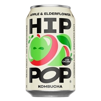 Hip Pop Kombucha Apple & Elderflower 330ml (12 Pack)