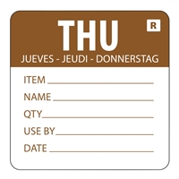 Hygiplas Removable Day of the Week Labels Thursday (500 Pack)