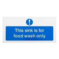Vogue Food Wash Only Sign 200x100mm (Self-Adhesive)