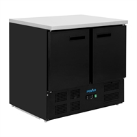Polar G-Series Double Door Counter Fridge Black 240Ltr