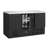 Polar G-Series Triple Door Counter Fridge Black 368Ltr