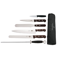 Victorinox 6-Piece Rosewood Knife Set with 20cm Chef Knife & Wallet