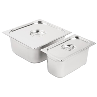 Vogue RVS Gastronorm Bakken Set 1/3 en 2/3 Met Deksels
