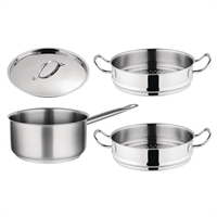 Vogue 3-delige set met steelpan en stomers