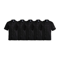 Whites Vegas Unisex Chef Jackets Black (5 Pack)