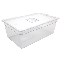Vogue Clear Polycarbonate 1/1 Gastronorm Container 200mm & Lid