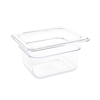 Vogue Polycarbonaat 1/6 Gastronorm bak 100 mm Transparant