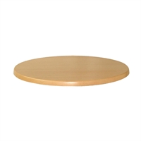 Werzalit Pre-drilled Round Table Top  Planked Beech 800mm