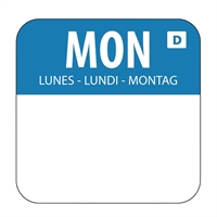 Hygiplas Dissolvable Food Rotation Labels Monday (1000 Pack)