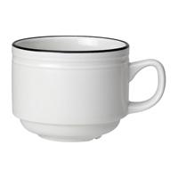 Steelite Bead Black Band Stacking Cups 200ml (12 Pack)