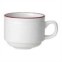 Steelite Bead Maroon Band Stacking Cups 200ml (12 Pack)