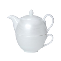 William Edwards Spiro Teacup and Pot Sets White (6 Pack)