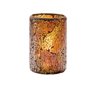 Hollowick Gold Crackle Glasses Cylinder Lamp 80mm x 114mm (24 Pack)