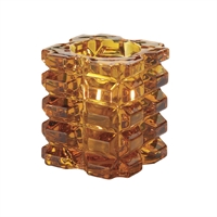Hollowick Faceted Cube Amber Glasses Votive 76x 83mm (6 Pack)