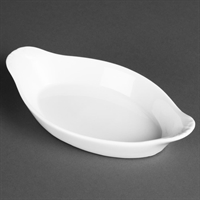 Plats ovales à oreilles Olympia Whiteware 204 x 115mm (lot de 6)