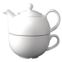Churchill Plain Whiteware Teapots 370ml (4 Pack)