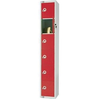 Elite Six Door 450mm Deep Lockers Red