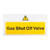 Gas Shut Off Valve Sign