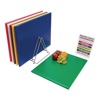 Hygiplas High Density 6-Piece Chopping Board with Rack 600x450x24mm