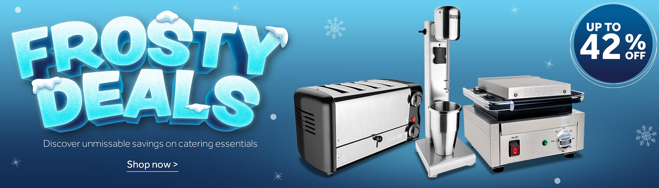 Frosty Deals. Montage including : Apuro Bistro Single Contact Grill - Flat/Flat. Apuro Single Spindle Drinks Apuro Double Fryer - 2x5Ltr - 2x2.8kW	.Save up to 42%. Shop now >