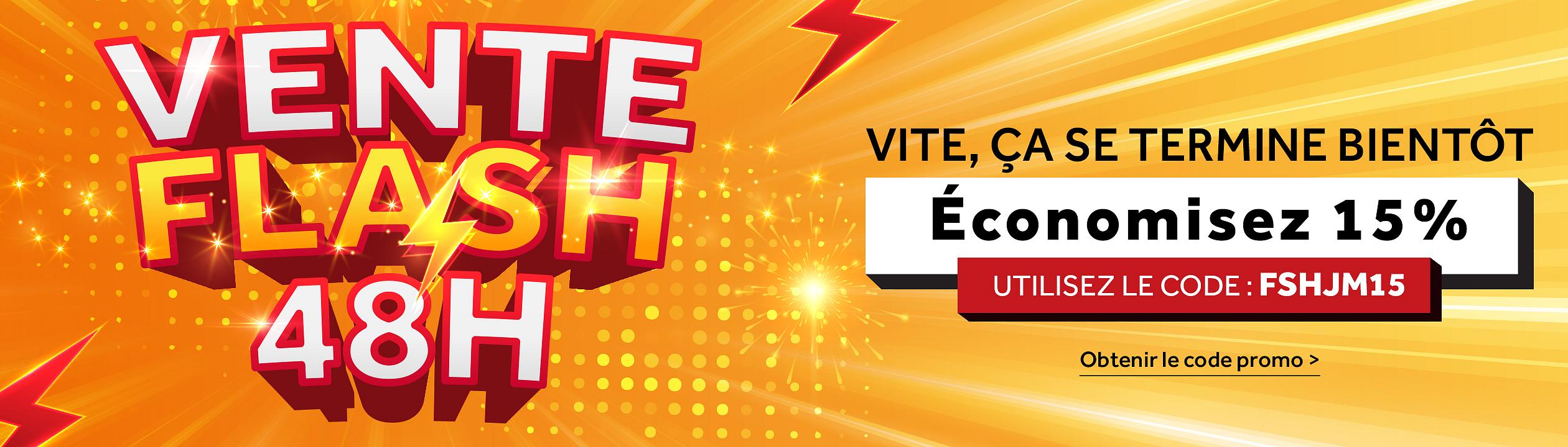 Vente Flash 48H. Économisez 15%. Vite, ça se termine bientôt. Utilisez le code fshjm15. Obtenir le code promo >