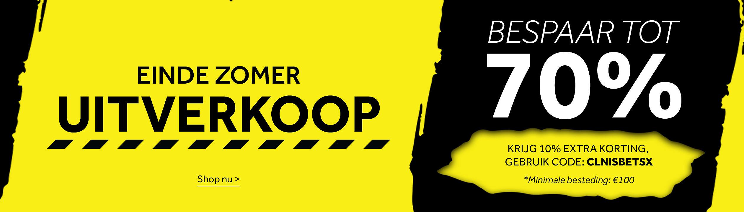 Einde Zomer Uitverkoop. Krijg 10% extra korting – gebruik code: CLNISBETSX. *Minimale besteding: € 100. Shop nu >