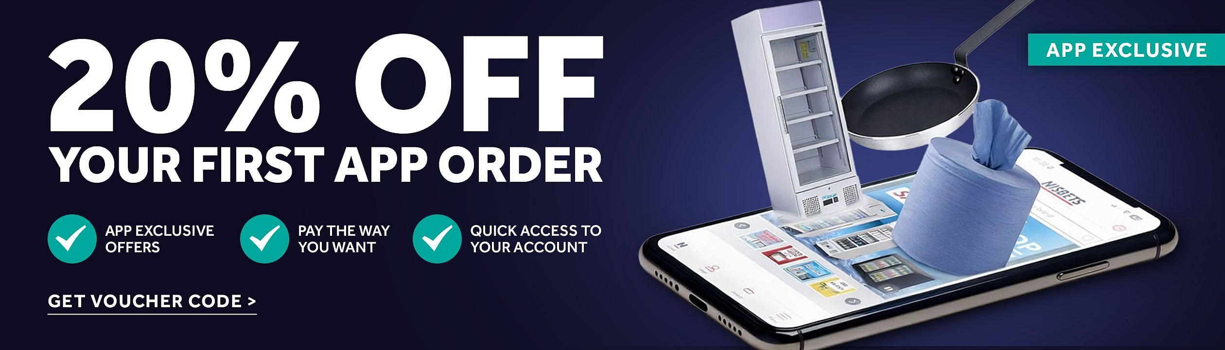 20% off your first app order. Get voucher code >