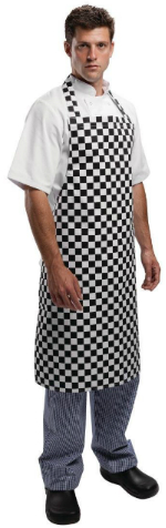 Whites Unisex Bib Apron Black and White Check A275 Whites Unisex Bib Apron Black and White Check A275