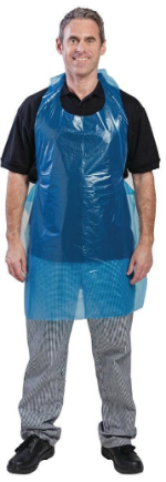 Disposable Unisex Polythene Bib Aprons Blue A305 Disposable Unisex Polythene Bib Aprons Blue A305