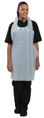 Disposable Unisex Polythene Bib Aprons White A310 Disposable Unisex Polythene Bib Aprons White A310