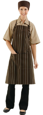 Chef Works Bib Apron Chocolate and Cream Stripe A973 Chef Works Bib Apron Chocolate and Cream Stripe A973