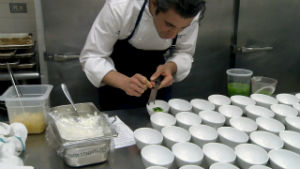 Chef busy prepping up