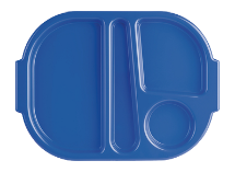 U038 Kristallon dienbladen met vakken blauw