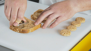 Cut the rye discs out using a a cutter